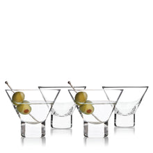 Raye Heavy Base Crystal Stemless Martini Glasses Set of 4