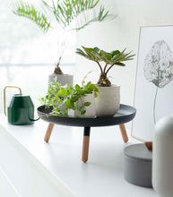 Countertop Pedestal Tray (5" H)  - Steel + Wood