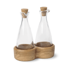 Kay Bojesen Menageri Oil And Vinegar Bottles, Oak, 3.7 Oz