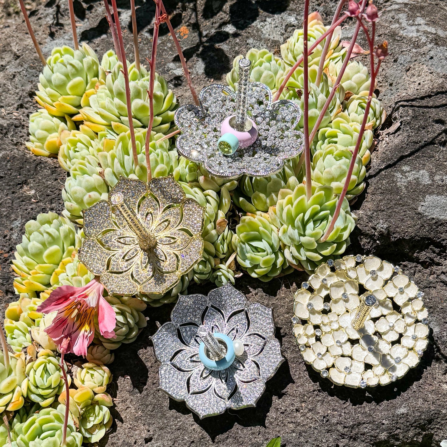 green succulent ring holder Olivia Riegel Princess Ring Holder