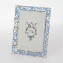 Silver Papillon with Lt Sapphire Crystals 5" x 7" Picture Frame
