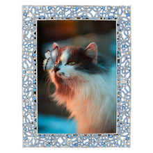 Silver Papillon with Lt Sapphire Crystals 5" x 7" Picture Frame