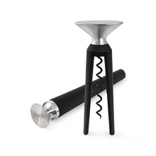 Rosendahl Grand Cru Bottle Opener and Corkscrew, Black/Steel, 2 Pcs.