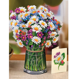 3-D Pop-Up Greeting Card Field of Daisies