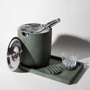Ice Bucket Tray | Dark Green Terrazzo