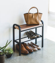 Shoe Organizer & Bench (18" H)  - Steel + Wood