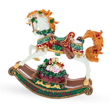Rocking Horse Carrying Gifts Christmas Musical Figurine