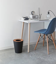 Trash Can - Round - Steel + Wood