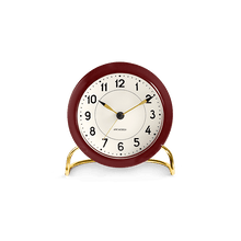 Arne Jacobsen Station Table Clock, Bordeaux/White