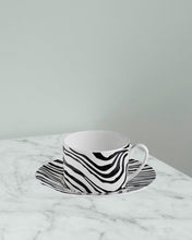 Tea Cup & Saucer ZEBRAGE Set of 2 in Luxury Box 3.3", H 2.3", cap. 7.5 oz, Saucer diam. 6"