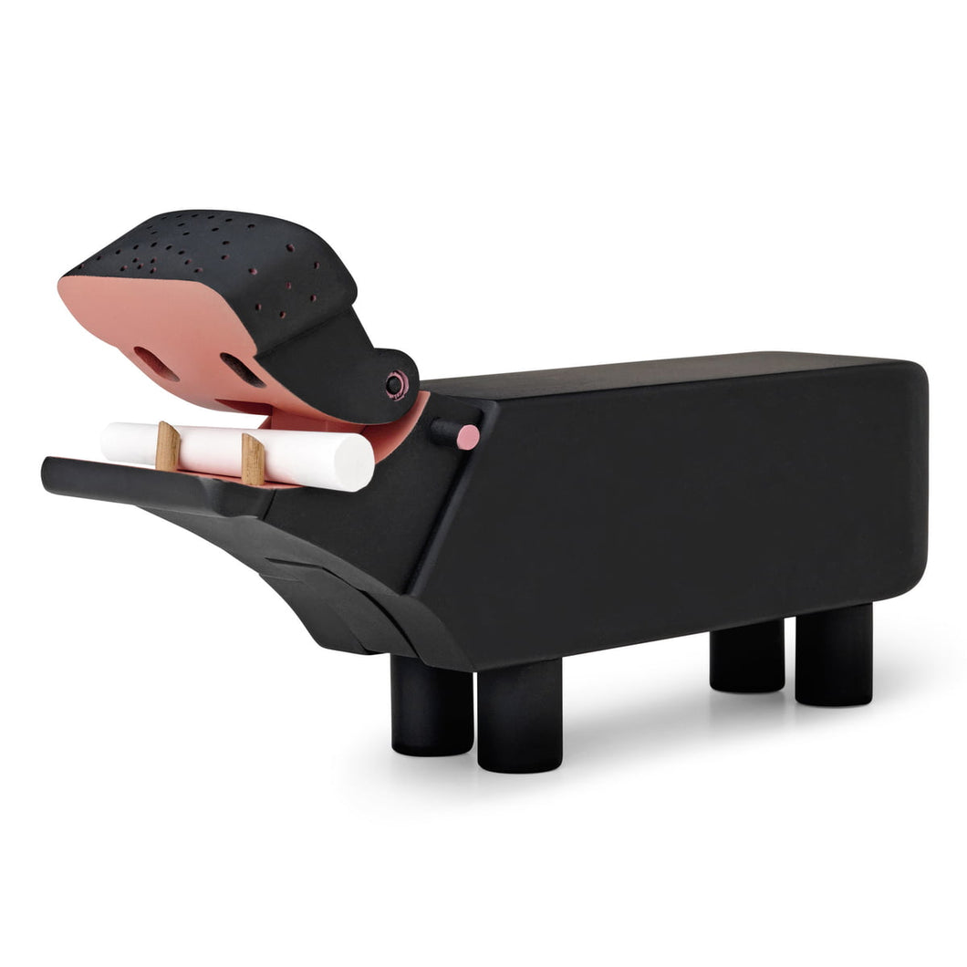 Wooden Hippo by Kay Bojesen Black and Pink