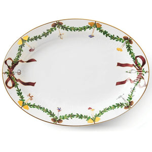 Royal Copenhagen Star Fluted Christmas Oval Platter