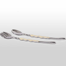 Ruffled Salad Server Gold