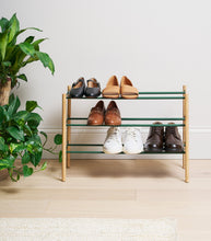Expandable Shoe Rack (18" H)  - Steel + Wood