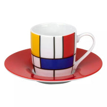 Mondrian Espresso Set of 2 Cups with Saucers