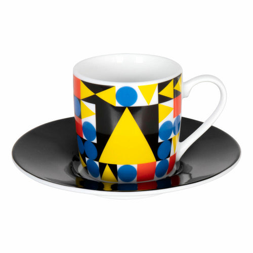 Architect Espresso Cup and Saucer Typoly Bauhaus Basic Shapes