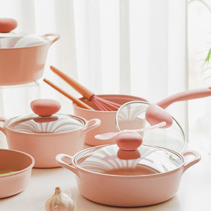 Retro Sherbet 1.9qt(1.8L) Ceramic Saucepan, Glass Lid