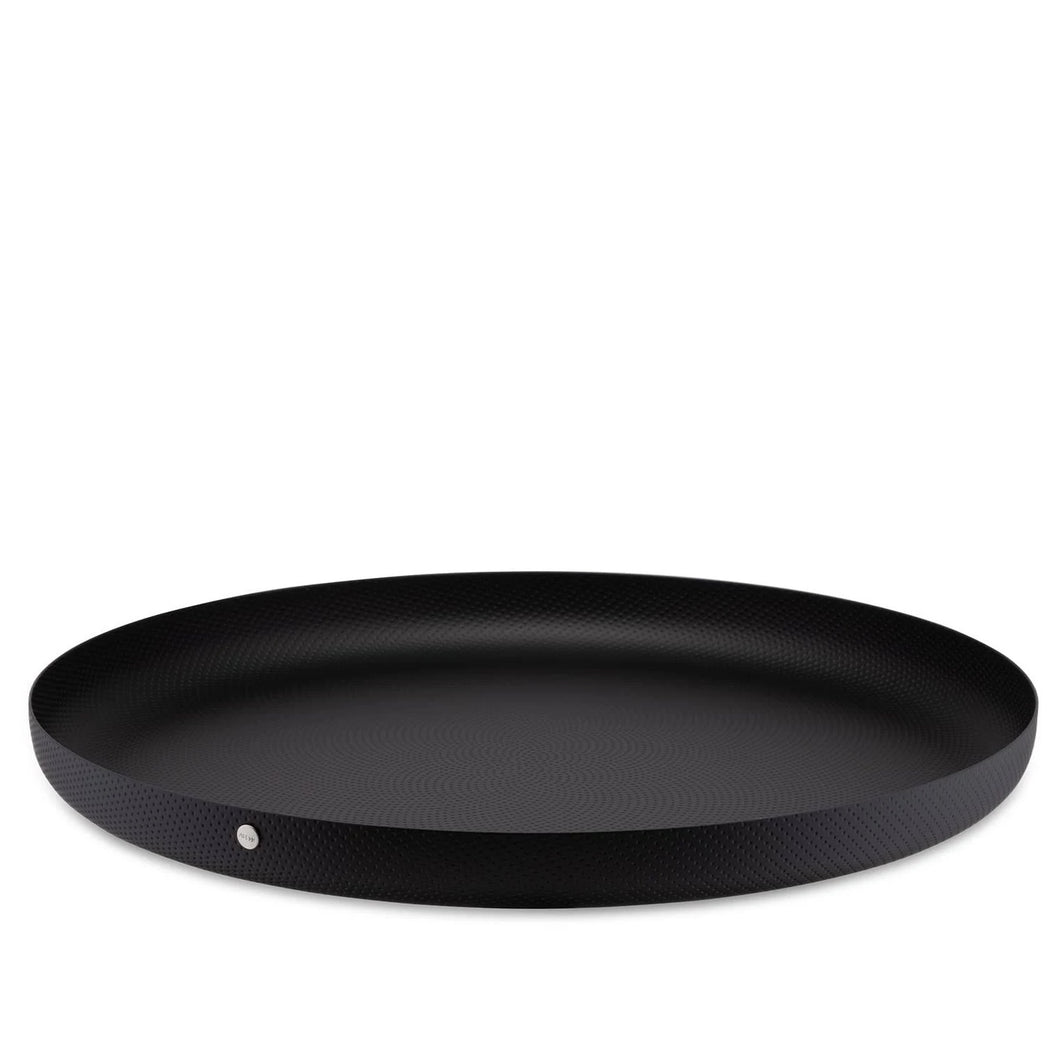 Alessi Round Tray Texture Decoration by Jasper Morrison, Black