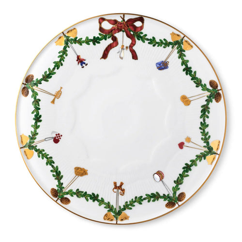 Royal Copenhagen Star Fluted Christmas Cake Plate