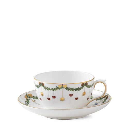 Royal Copenhagen Star Fluted Christmas Teacup and Saucer