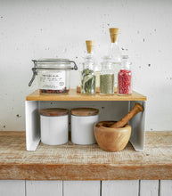 Stackable Countertop Shelf - Two Sizes - Steel + Wood