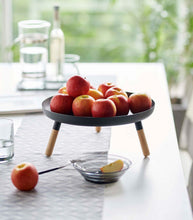 Countertop Pedestal Tray (5" H)  - Steel + Wood