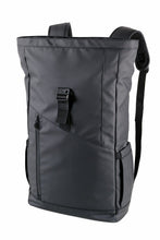 Troika BLACK Roll Top Laptop Backpack with Metal Buckle Closure