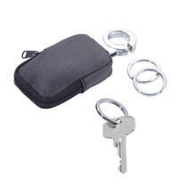 Troika Clean Click Valet Keychain with Coin Pouch and Anti-Bacterial Coating Dark Grey