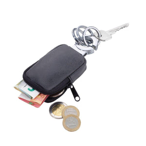 Troika Clean Click Valet Keychain with Coin Pouch and Anti-Bacterial Coating Dark Grey