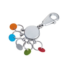 Troika Multicolored Patent Quick Release Keychain 5 Rings with Color Tabs
