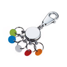 Troika Multicolored Patent Quick Release Keychain 5 Rings with Color Tabs