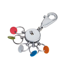 Troika Multicolored Patent Quick Release Keychain 5 Rings with Color Tabs