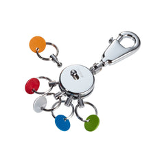 Troika Multicolored Patent Quick Release Keychain 5 Rings with Color Tabs