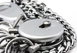 Troika Patent Quick Release Keychain with Security Belt Chain Mat Chrome Finish