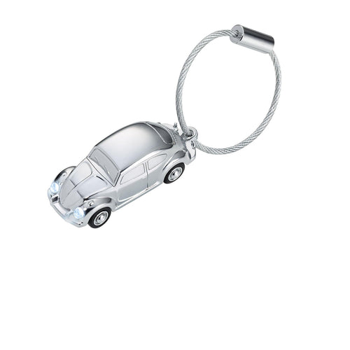 Troika VW Beetle LED Light Keychain Chrome - VW Officially Licensed