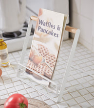 Tablet and Cookbook Stand - Steel + Wood