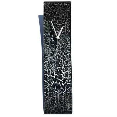 Wall Clock Glass Crackled Black