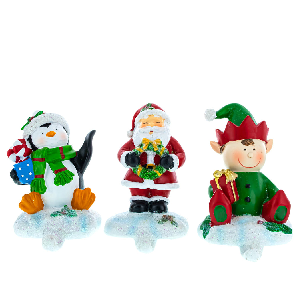 Set of 3 Christmas Stocking Holders Hangers