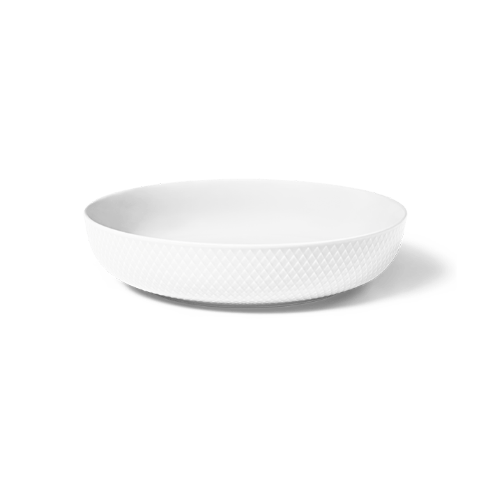 Lyngby Porcelæn Rhombe Serving Bowl, White, Ø: 11.3