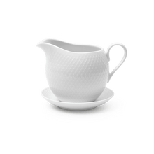 Lyngby Porcelæn Rhombe Gravy Boat, White, H: 4.7"