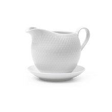 Lyngby Porcelæn Rhombe Gravy Boat, White, H: 4.7"