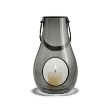 Holmegaard Design With Light Lantern, Smoke, H: 9.8"