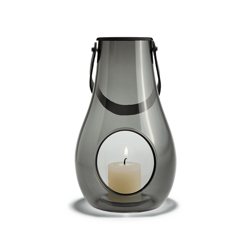 Holmegaard Design With Light Lantern, Smoke, H: 9.8
