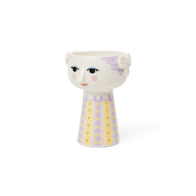 Bjørn Wiinblad Eva Vase, Lavender/Yellow, H: 5.9"