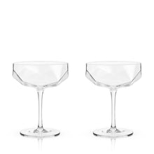 Seneca Faceted Coupe Glasses Set of 2