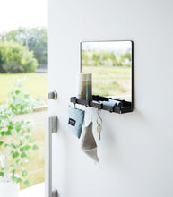 Magnetic Mirror with Storage Rack - Glass