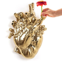 Love in Bloom Giant Heart Vase Gold