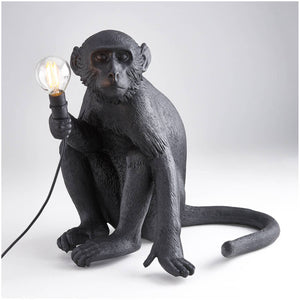 The Monkey Sitting Table Lamp Black Indoor