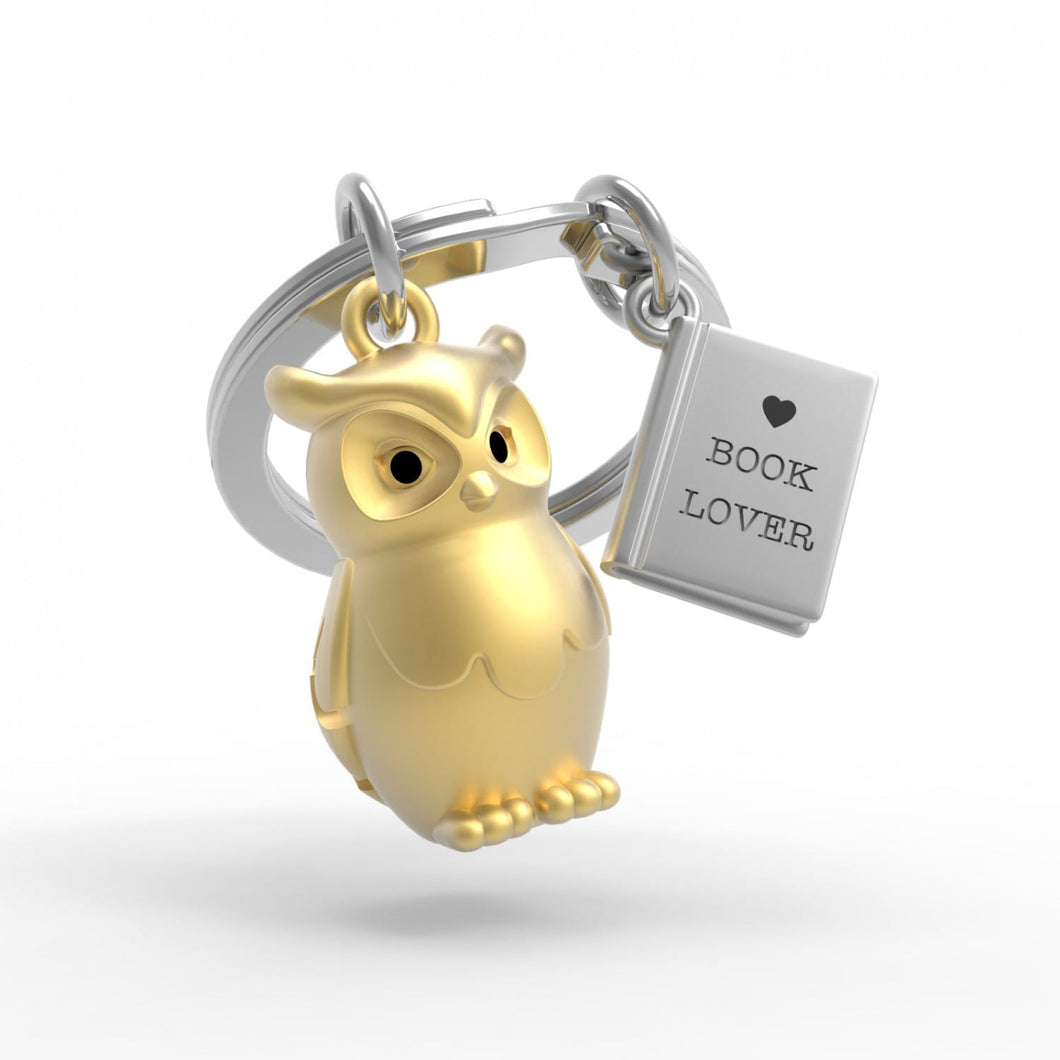 Keyring Owl with Book