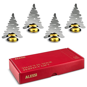 Alessi Barkplace Tree Set of 4 Place Markers with Ceramic Magnets